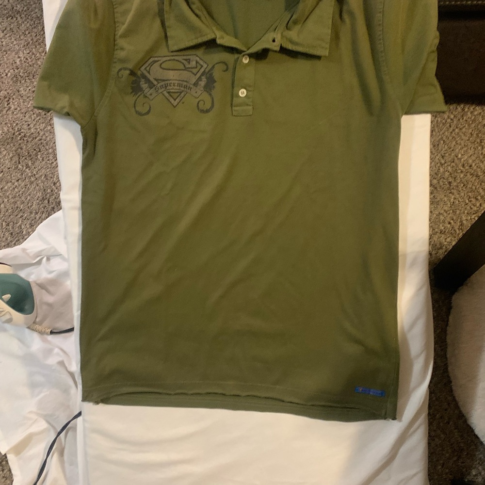 Superman Olive Green Polo Shirt